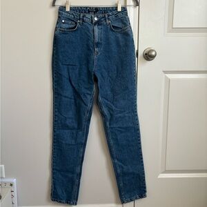 Nasty Gal Dark Blue Straight Leg Jeans